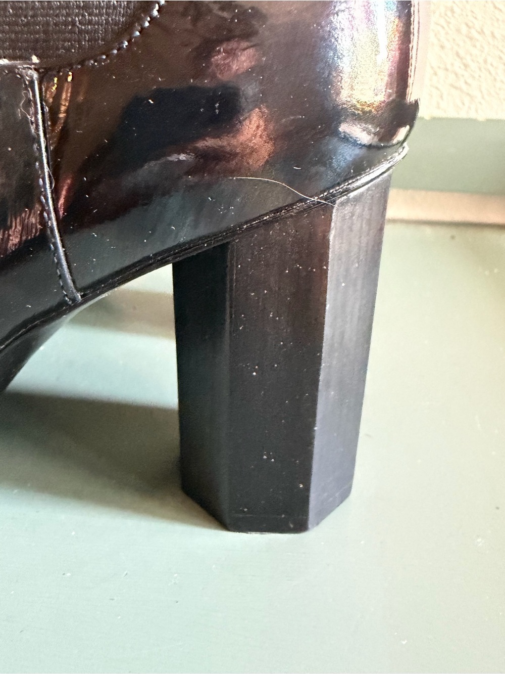 Donald Pliner Laila oil slick heel ankle boot 9.5 - Picture 11 of 13